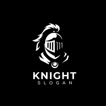 knight helmet armor logo design