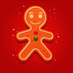 Christmas gingerbread  man-cookie? red background.