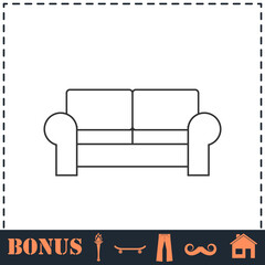 Armchair icon flat