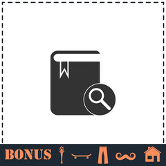 Book search icon flat