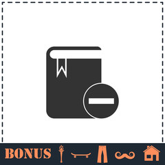 Book minus icon flat