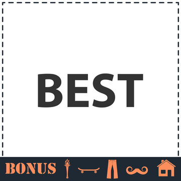 Best lettering text icon flat