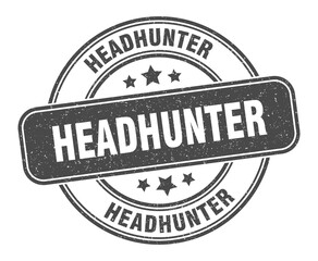 headhunter stamp. headhunter label. round grunge sign