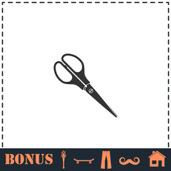 Scissors icon flat