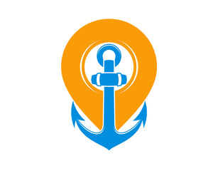 Anchor with pin location behind