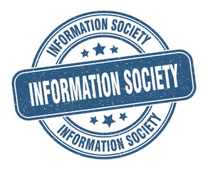 information society stamp. information society label. round grunge sign