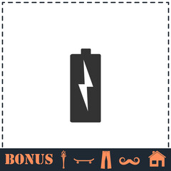 Battery Charging icon flat