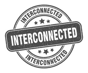 interconnected stamp. interconnected label. round grunge sign