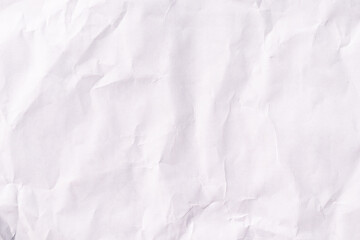 Top view empty white paper with wrinkled. Crumpled paper background and texture.