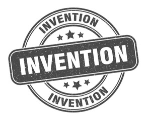 invention stamp. invention label. round grunge sign