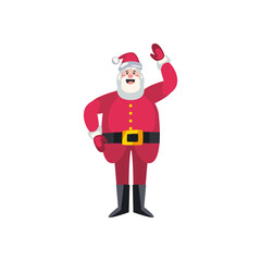 christmas, santa claus with hand up in white background