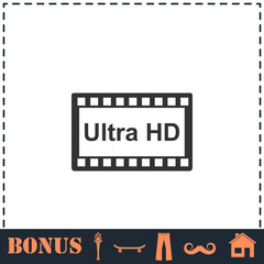 TV Ultra HD icon flat