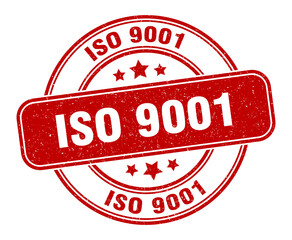 iso 9001 stamp. iso 9001 label. round grunge sign