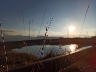 dawn on the top of the mountain, after the rain