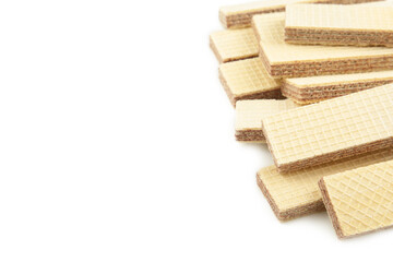 Wafers with chocolate isolated on white background