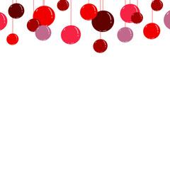 Background for the New Year. Christmas decorations, round colored balls, snowflakes, lettering.