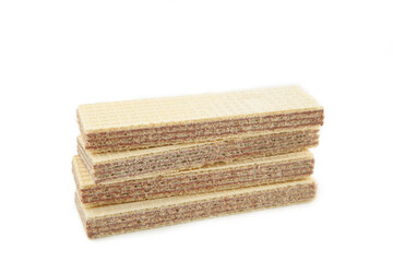 Wafers with chocolate isolated on white background