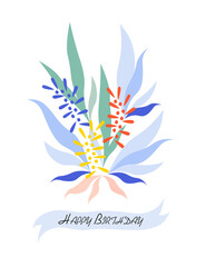 Flower template for your birthday. Suitable for poster, flyer, cover, postcard, invitation, banner, poster, brochure and other graphic design.