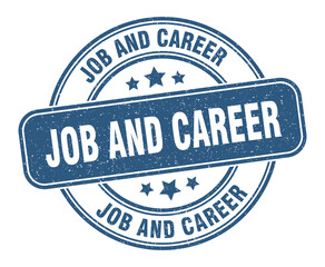 job and career stamp. job and career label. round grunge sign