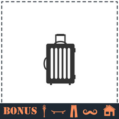 Suitcase icon flat
