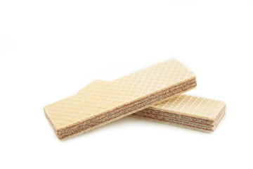 Wafers with chocolate isolated on white background