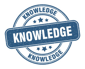 knowledge stamp. knowledge label. round grunge sign