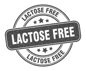 lactose free stamp. lactose free label. round grunge sign