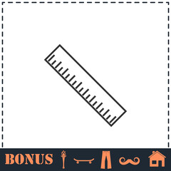 Ruler icon flat