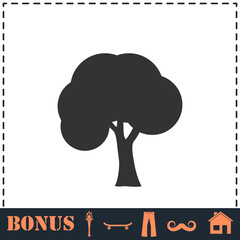 Tree icon flat