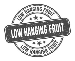 low hanging fruit stamp. low hanging fruit label. round grunge sign