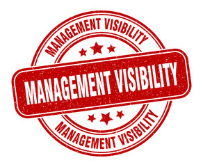 management visibility stamp. management visibility label. round grunge sign