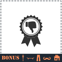 Not recommended award icon flat