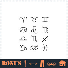 Zodiac icon flat