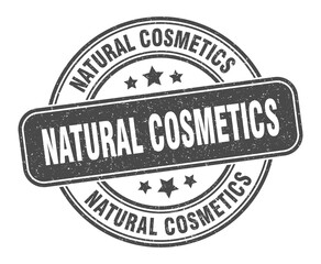 natural cosmetics stamp. natural cosmetics label. round grunge sign