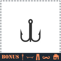 Fishhook icon icon flat