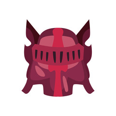 video game armor helmet red color on white background