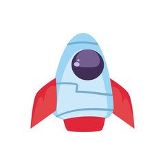 space rocket over white background