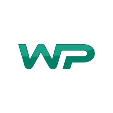 Initial letter WP logo isolated on white background