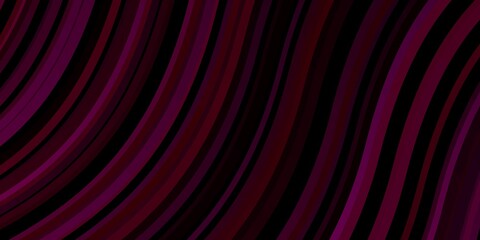 Fototapeta premium Dark Pink vector pattern with curves.