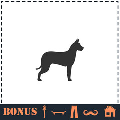 Dog icon flat