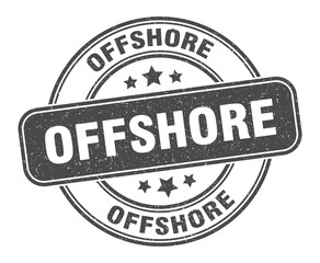 offshore stamp. offshore label. round grunge sign