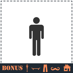 Man standing silhouette icon flat