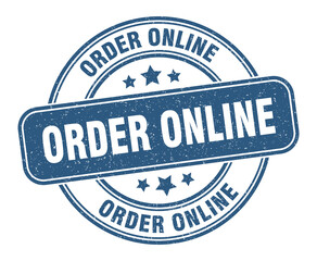 Fototapeta premium order online stamp. order online label. round grunge sign