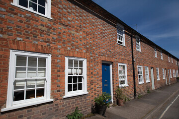 Fototapeta na wymiar A row of terrace houses in Thame, Oxfordshire, UK