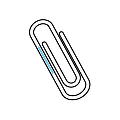 Obraz premium paper clip icon, half line half color style