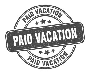 paid vacation stamp. paid vacation label. round grunge sign