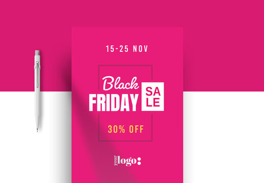 Black Friday Sale Pink Color Flyer