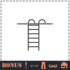 Step ladder icon flat