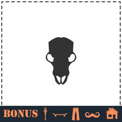 Cow skull icon flat