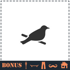 Bird icon flat